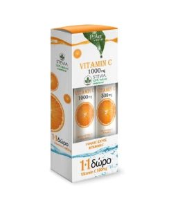 Power Health Vitamin C 1000mg with Stevia 24eff.tabs & Vitamin C 500mg 20eff.tabs