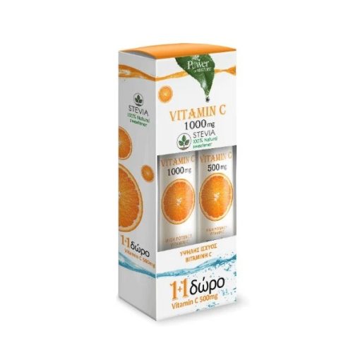 Power Health Vitamin C 1000mg with Stevia 24eff.tabs & Vitamin C 500mg 20eff.tabs