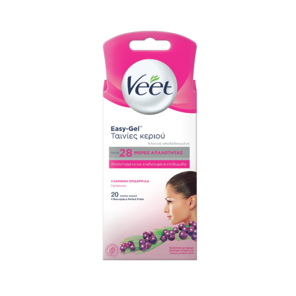 Veet Easy-Gel Face Wax Strips 20pacs | Foto Pharmacy