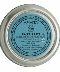 Apivita Eucalyptus & Propolis Pastilles for Sore Throat & Cough Relief 45gr