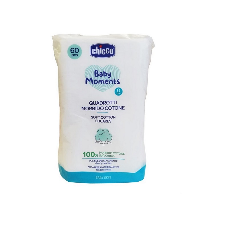 Buy Chicco Baby Moments - Soft Cotton, Squares, For Baby's Skin