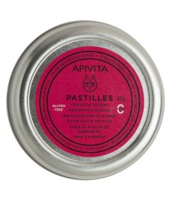 Apivita Blackberry & Propolis Pastilles for Sore Throat 45gr