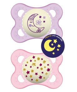 MAM Night 110S Silicone Pacifier (2-6m) 2pcs Girl