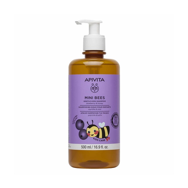 Apivita Mini Bees Gentle Kids Shampoo with Blueberry & Honey 500ml | Foto  Pharmacy