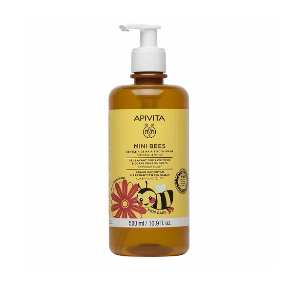 Apivita Mini Bees Gentle Kids Hair & Body Wash with Calendula & Honey 500ml