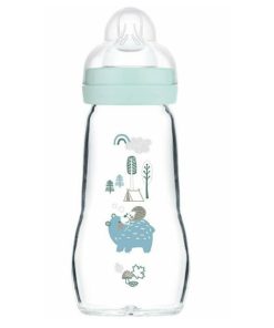 MAM Feel Good 377S Baby Glass Bottle Forest (2m+) 260ml