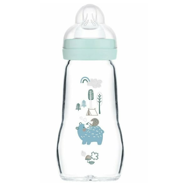 MAM Feel Good 377S Baby Glass Bottle Forest (2m+) 260ml