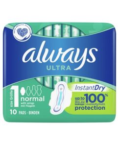 Always Ultra Normal Plus (Size 1) Sanitary Pads with Wings 10pcs