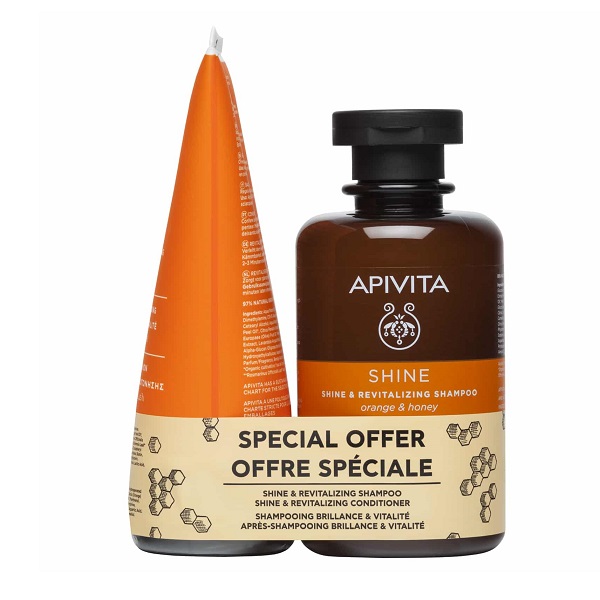 Apivita Promo Shampoo & Conditioner for Shine & Revitalizing