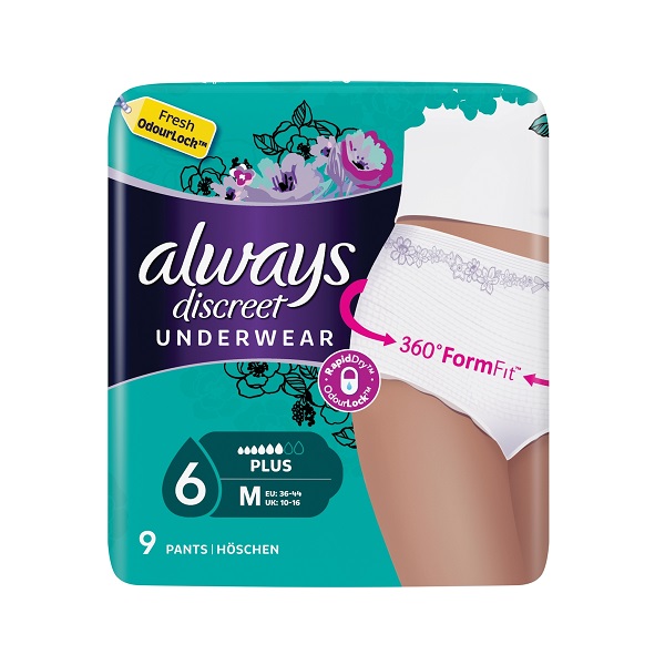 Always Discreet Incontinence Pants Plus - Medium 9pcs