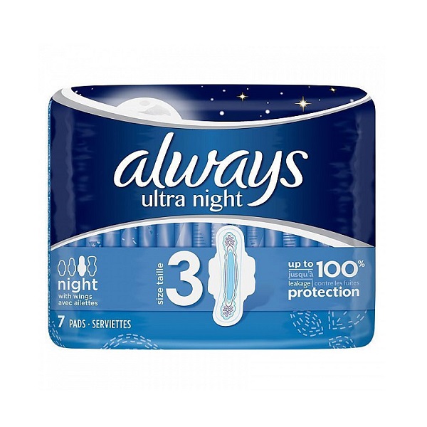 Always Ultra Night (Size 3) Sanitary Pads with Wings 7pcs