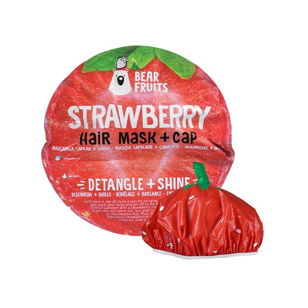 Bear Fruits Strawberry Detangle & Shine Hair Mask & cap 20ml