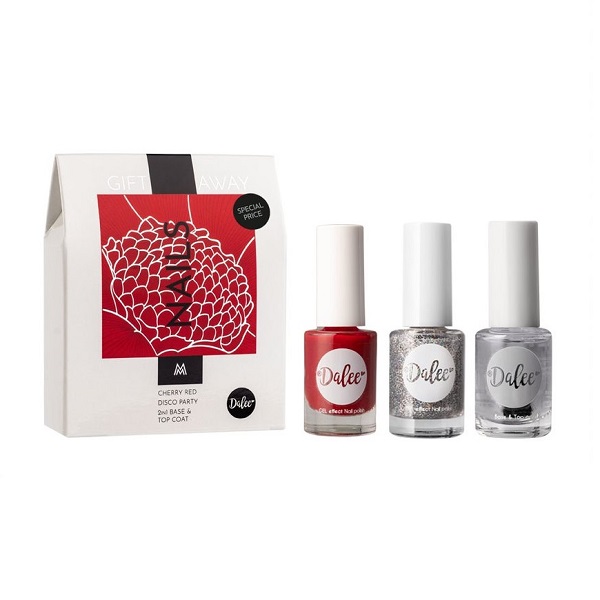 Sweet Dalee Gift Away Nails 2in1 Base & Top Coat, Cherry Red & Disco Party