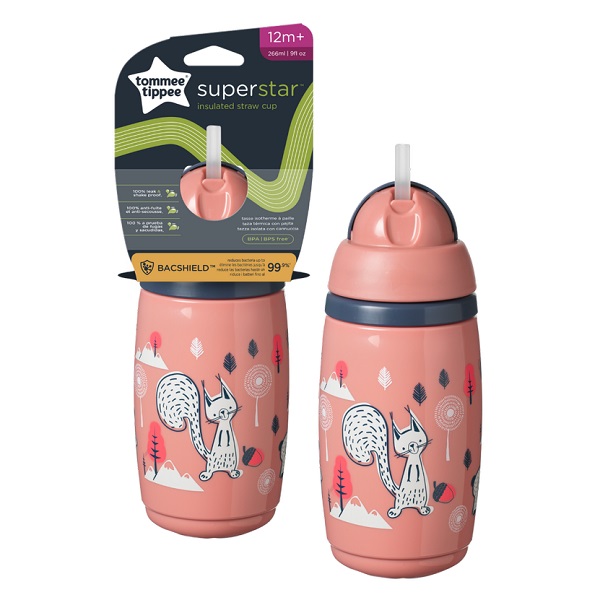 Tommee Tippee Superstar Insulated Straw Cup Pink 266ml