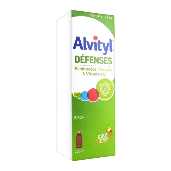 Alvityl - Sirop Défenses Immunitaires - Echinacées, Propolis, Vitamines C &  D - Dès 3 ans - 240 ml : : Hygiène et Santé