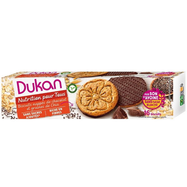 Dukan Chocolate Oatmeal Cookies And Chia Seeds 160gr