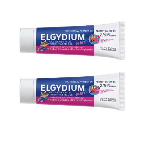 Elgydium Kids Red Berries Toothpaste Ages(2-6) 2x50ml