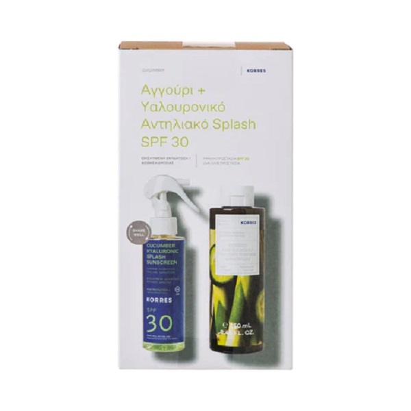 Korres Cucumber + Hyaluronic Sunscreen Splash SPF 30 150 ml & Cucumber Bamboo Shower Gel 250 ml