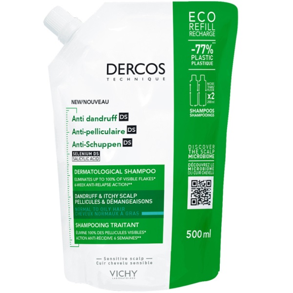 Vichy Dercos Anti-Dandruff DS Refill Shampoo for Normal & Oily Hair 200ml