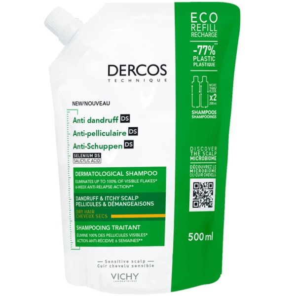 Vichy Dercos Refill Anti-Dandruff Shampoo Dry Hair 500ml