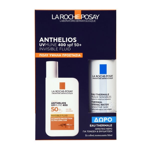 La Roche Posay Promo Anthelios Uvmune 400 Spf50+ Invisible Fluid With Perfume 50ml & Eau Thermale 50ml