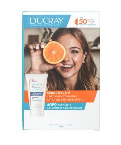 Ducray Keracnyl UV SPF50+ Anti-Blemish Fluid Face Sunscreen 50 ml & Gift Keracnyl Foaming Gel 40 ml