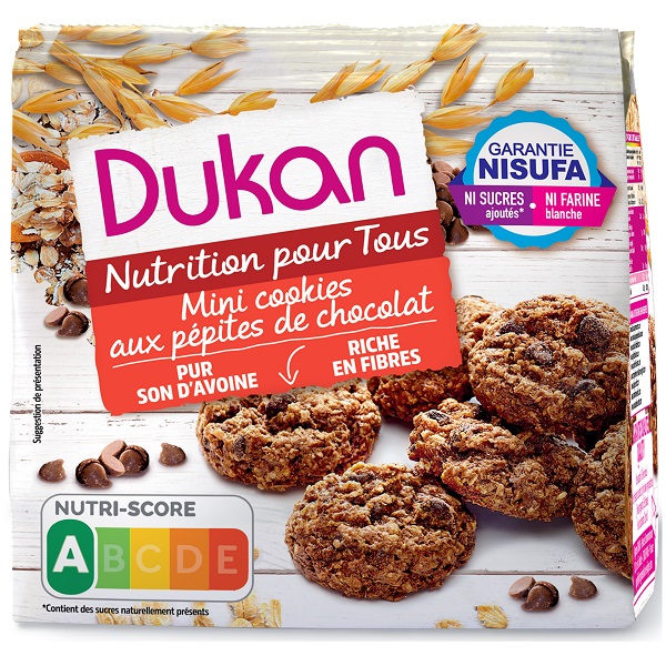 Dukan Mini Oat Cookies with Chocolate Chips 100gr