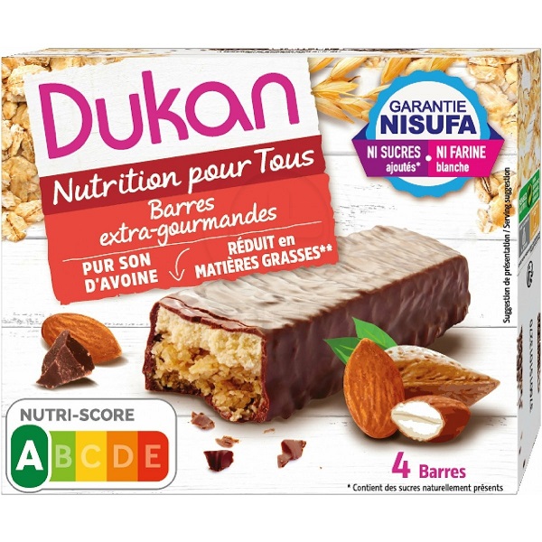 Dukan Oat Bar with Chocolate and Almond 4x30gr 120gr