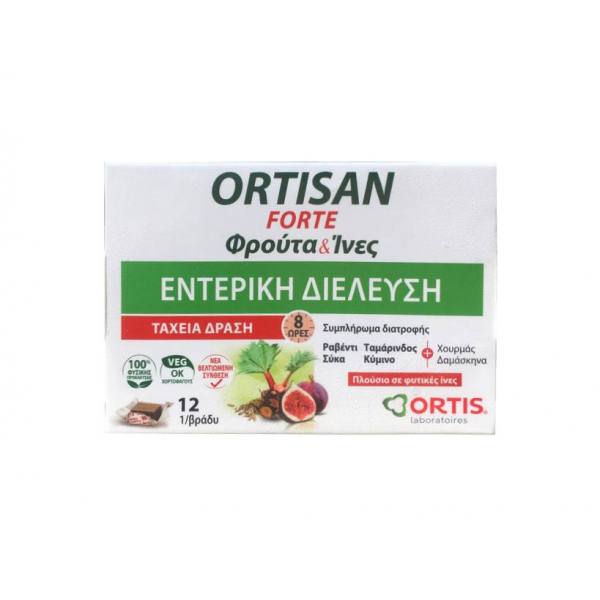Ortis Ortisan Forte Fruits & Fibers Intestinal Transit Quick Action 12tabs