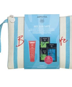 Apivita Soothing Face Cream for Sensitive Skin SPF50+ & Gift Express Aloe Face Mask & Express Moisturizing Hair Mask