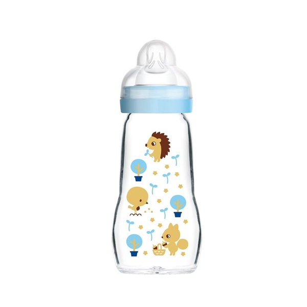 MAM Feel Good 375S Baby Glass Bottle Boy (2m+) 260ml
