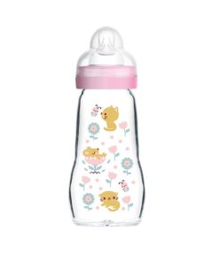 MAM Feel Good 375S Baby Glass Bottle Girl (2m+) 260ml