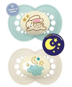 MAM Night 160S Silicone Pacifier Unisex (6-16m) 2pcs