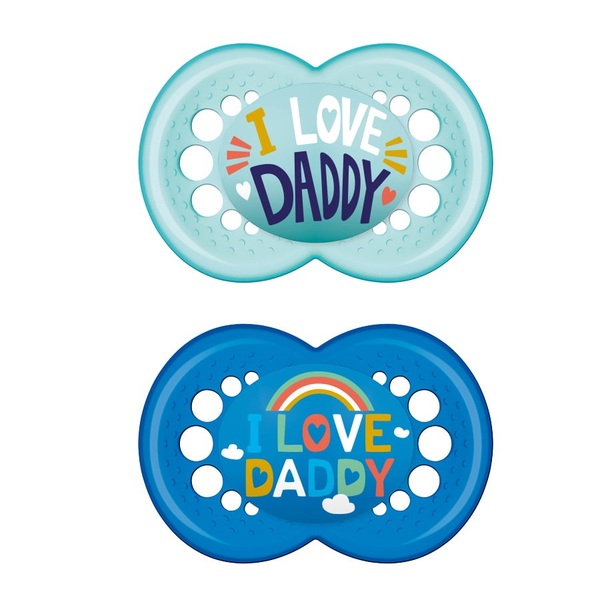 MAM Ι Love Daddy 265S Silicone Pacifier Boy (16m+) 2pcs