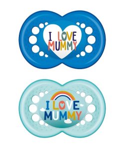 MAM Ι Love Mummy 265S Silicone Pacifier Boy (16m+) 2pcs