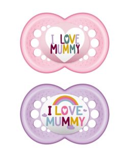 MAM Ι Love Mummy 265S Silicone Pacifier Girl (16m+) 2pcs