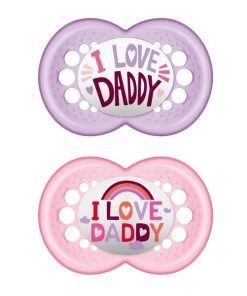 MAM Ι Love Daddy 265S Silicone Pacifier Girl (16m+) 2pcs