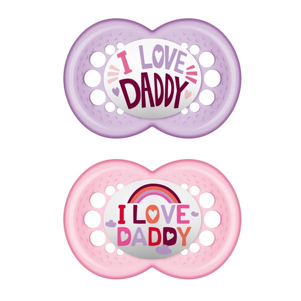 MAM Ι Love Daddy 265S Silicone Pacifier Girl (16m+) 2pcs