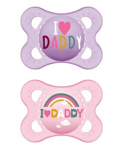 MAM Ι Love Daddy 115S Silicone Pacifier Girl (2-6m) 2pcs