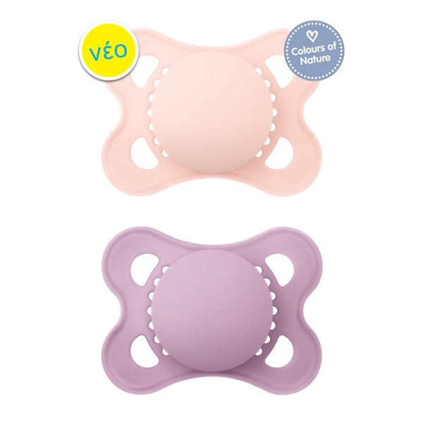 MAM Original Colors of Nature 118S Silicone Pacifier Girl (2-6m) 2pcs