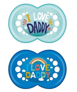 MAM Ι Love Daddy 170S Silicone Pacifier Boy (6-16m) 2pcs