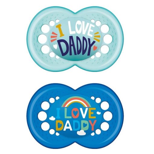 MAM Ι Love Daddy 170S Silicone Pacifier Boy (6-16m) 2pcs