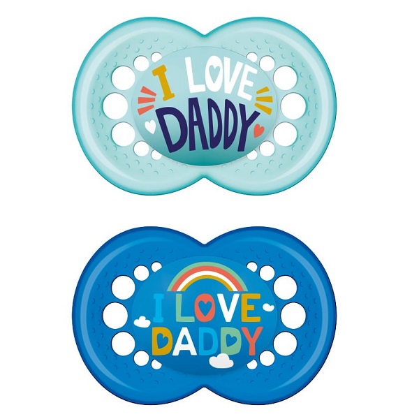 MAM Ι Love Daddy 170S Silicone Pacifier Boy (6-16m) 2pcs