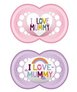 MAM Ι Love Mummy 170S Silicone Pacifier Girl (6-16m) 2pcs