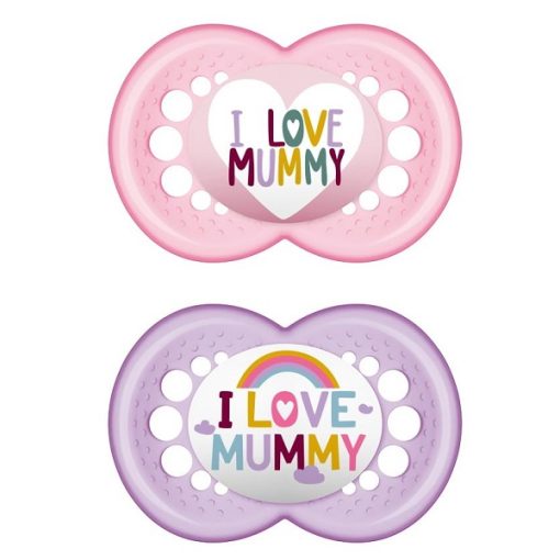 MAM Ι Love Mummy 170S Silicone Pacifier Girl (6-16m) 2pcs