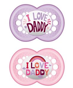 MAM Ι Love Daddy 170S Silicone Pacifier Girl (6-16m) 2pcs