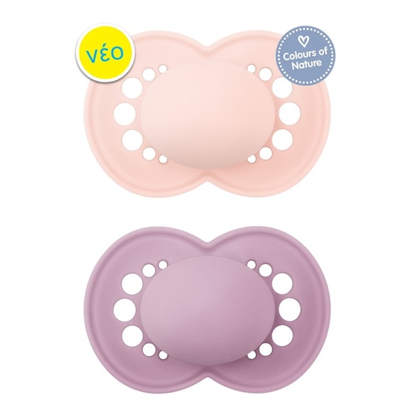 MAM Original Colors of Nature 178S Silicone Pacifier Girl (6-16m) 2pcs