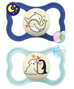 MAM Supreme Night 148S Silicone Pacifier Boy (2-6m) 2pcs