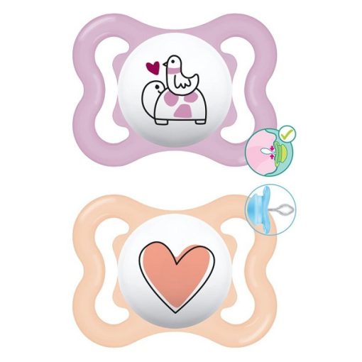 MAM Supreme 145S Silicone Pacifier Girl (2-6m) 2pcs