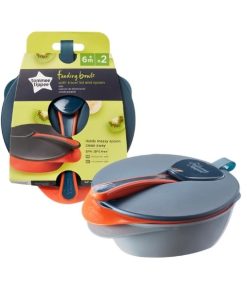 Tommee Tippee Feeding Bowls with Travel Lid & Spoon 6m+ 2pcs